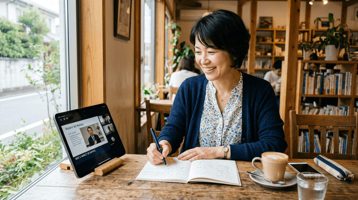 オンデマンドでスマートフォンから学習する様子